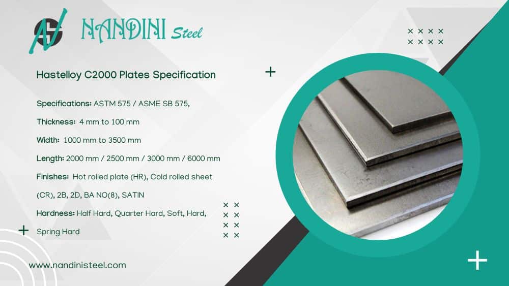 Hastelloy C2000 Plates Specification