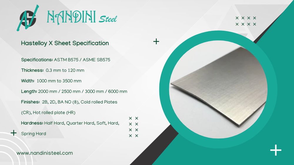 Hastelloy Sheets X Specification