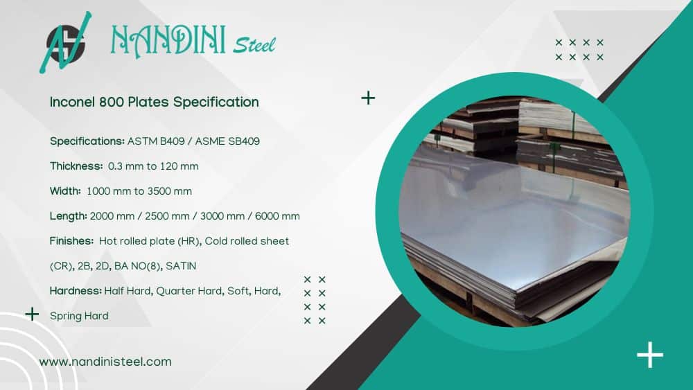 Inconel 800 Plates Specification