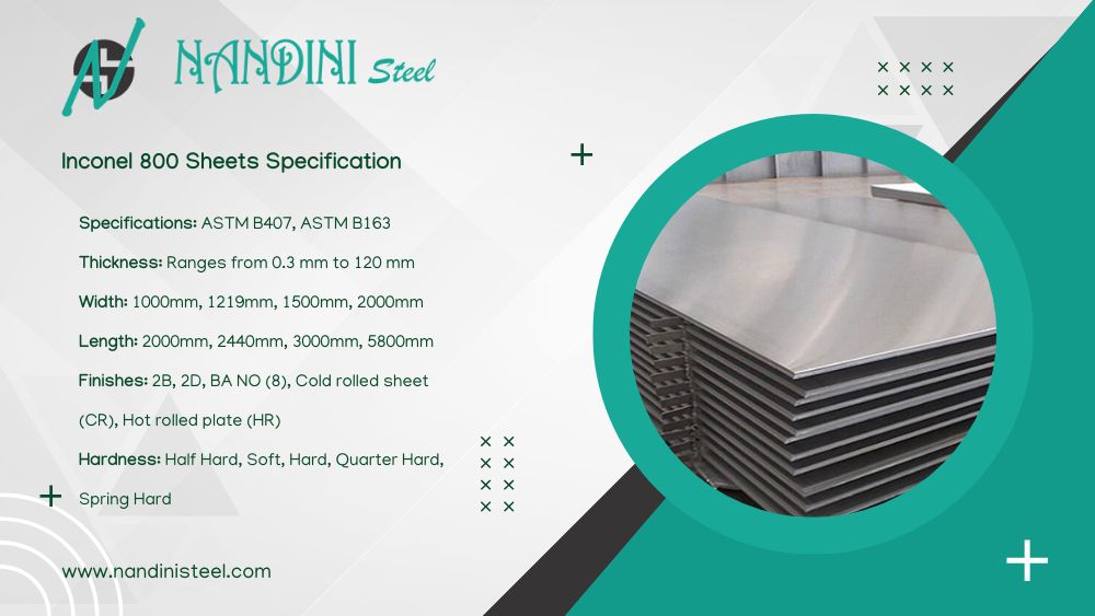 Inconel 800 Sheets Specification