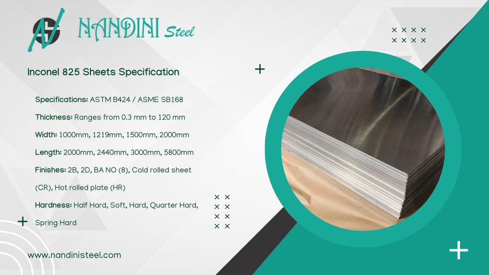 Inconel 825 Sheets Specification