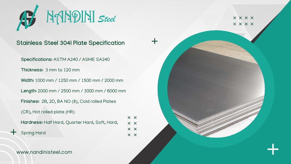 Stainless Steel 304L Plates Specification
