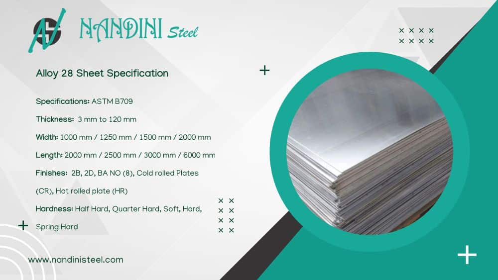 Alloy 28 Steel Sheet Specification